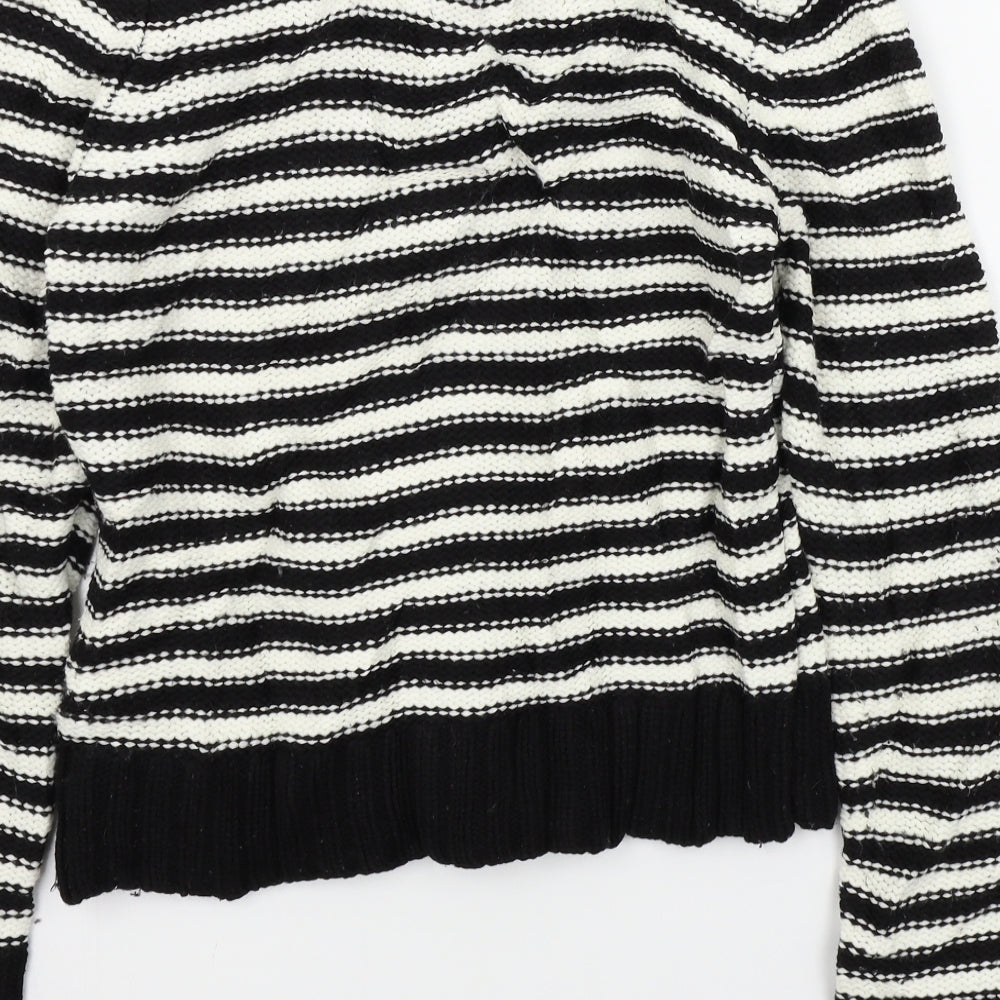 F&F Womens Black Striped  Pullover Jumper Size 10