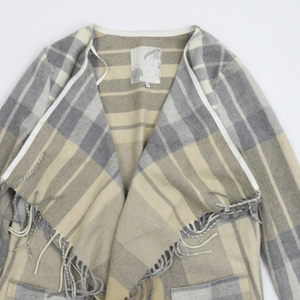 RJR.John Rocha Womens Multicoloured Check Knit Jacket Coatigan Size 12