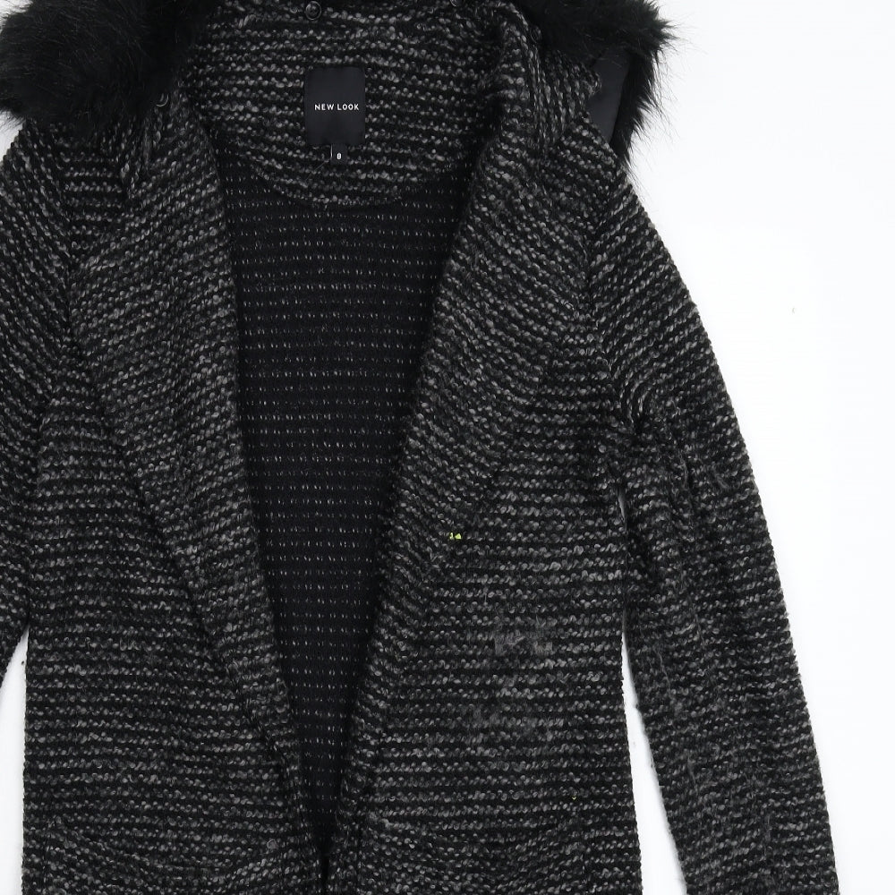 New Look Womens Grey  Knit Jacket Coatigan Size 8