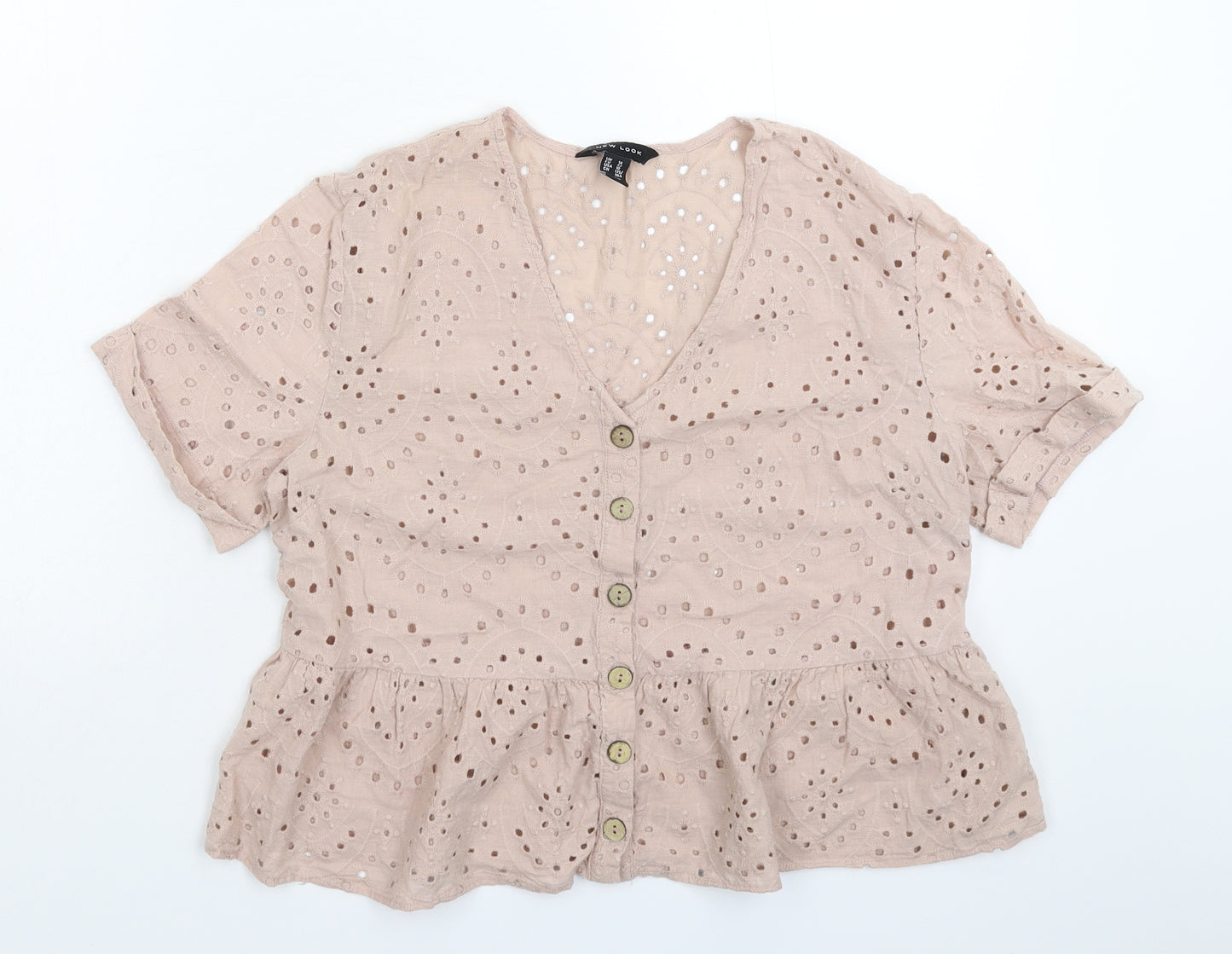 New Look Womens Beige   Basic Button-Up Size 14