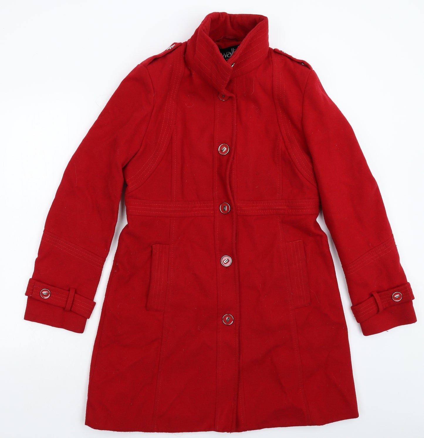 Wallis Womens Red   Pea Coat Coat Size 12