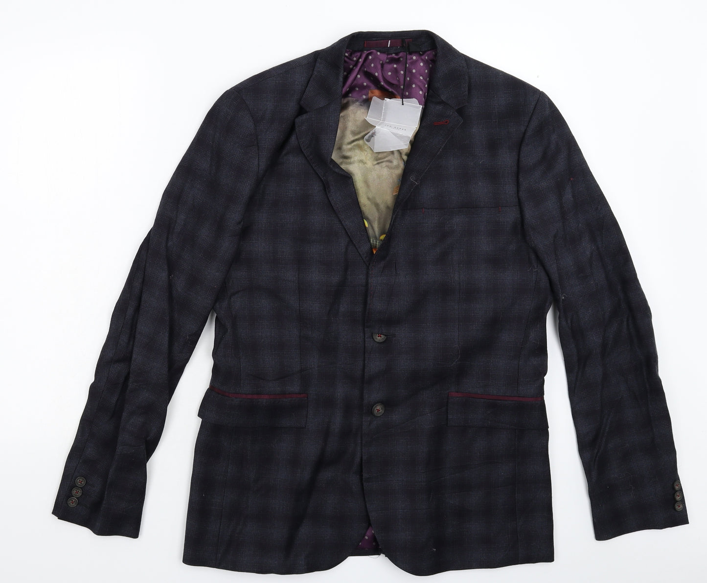 Ted Baker Mens Black Check  Jacket Blazer Size 38