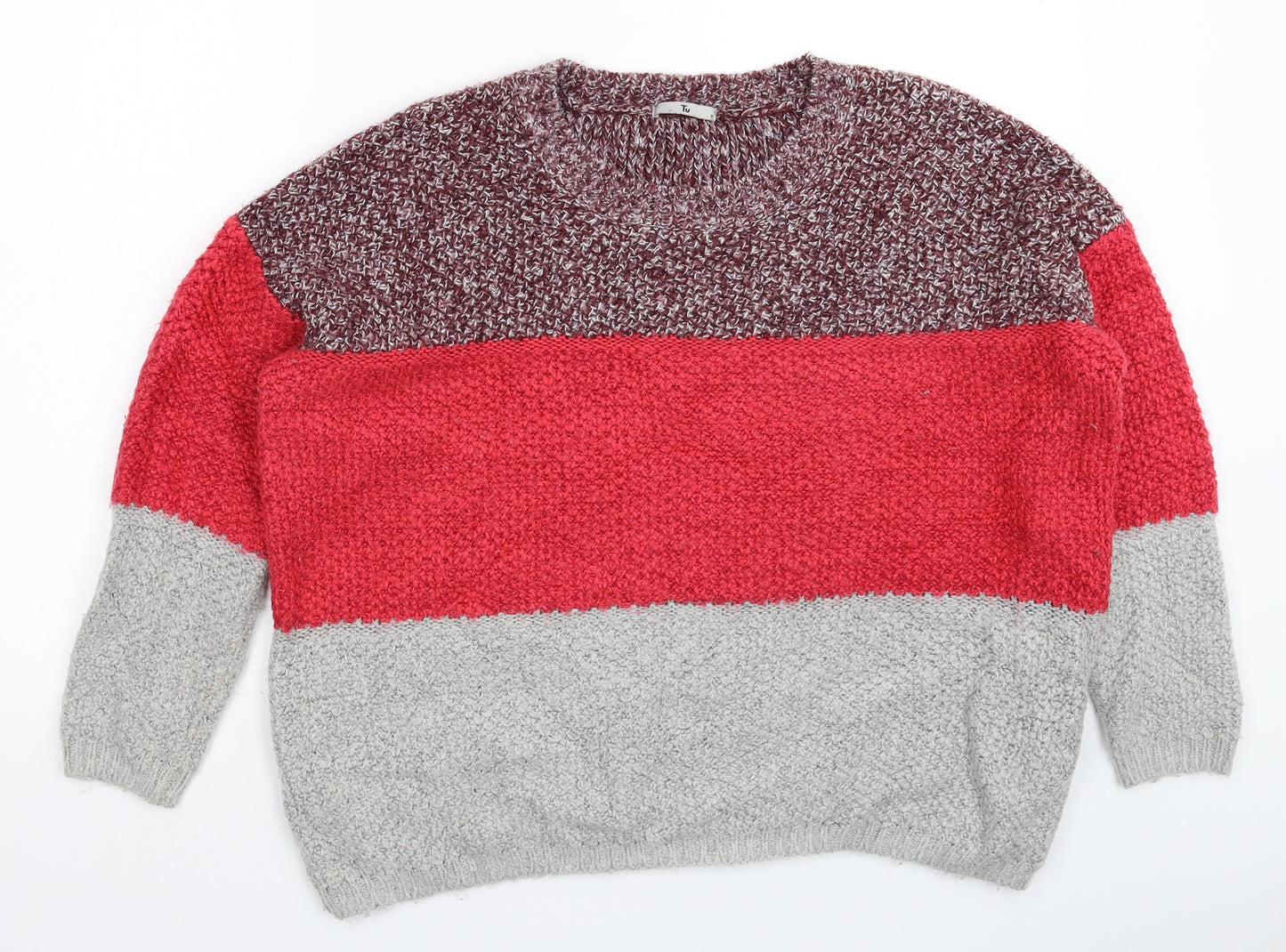 TU Womens Multicoloured  Knit Pullover Jumper Size 16  - Oversized