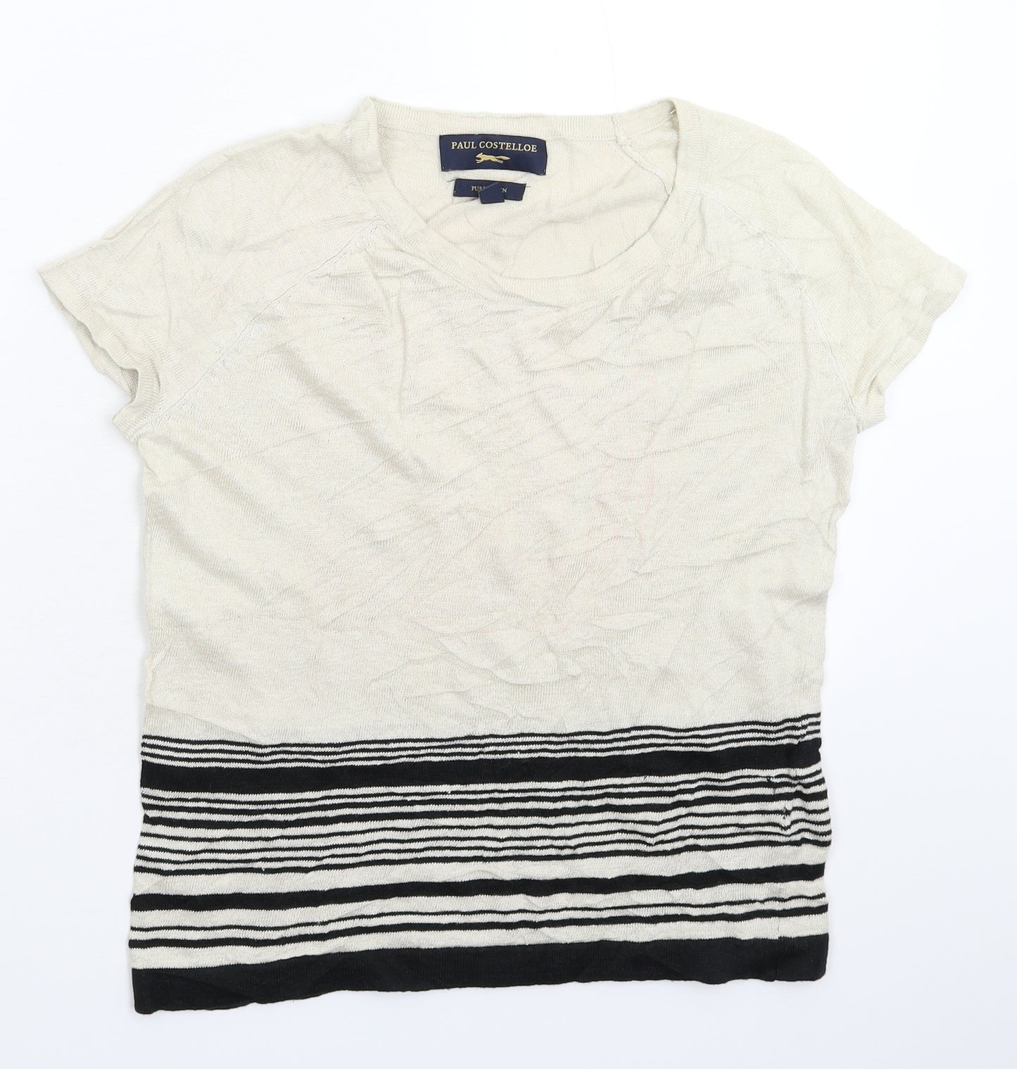 Paul Costelloe Womens Grey Striped  Pullover Jumper Size 10