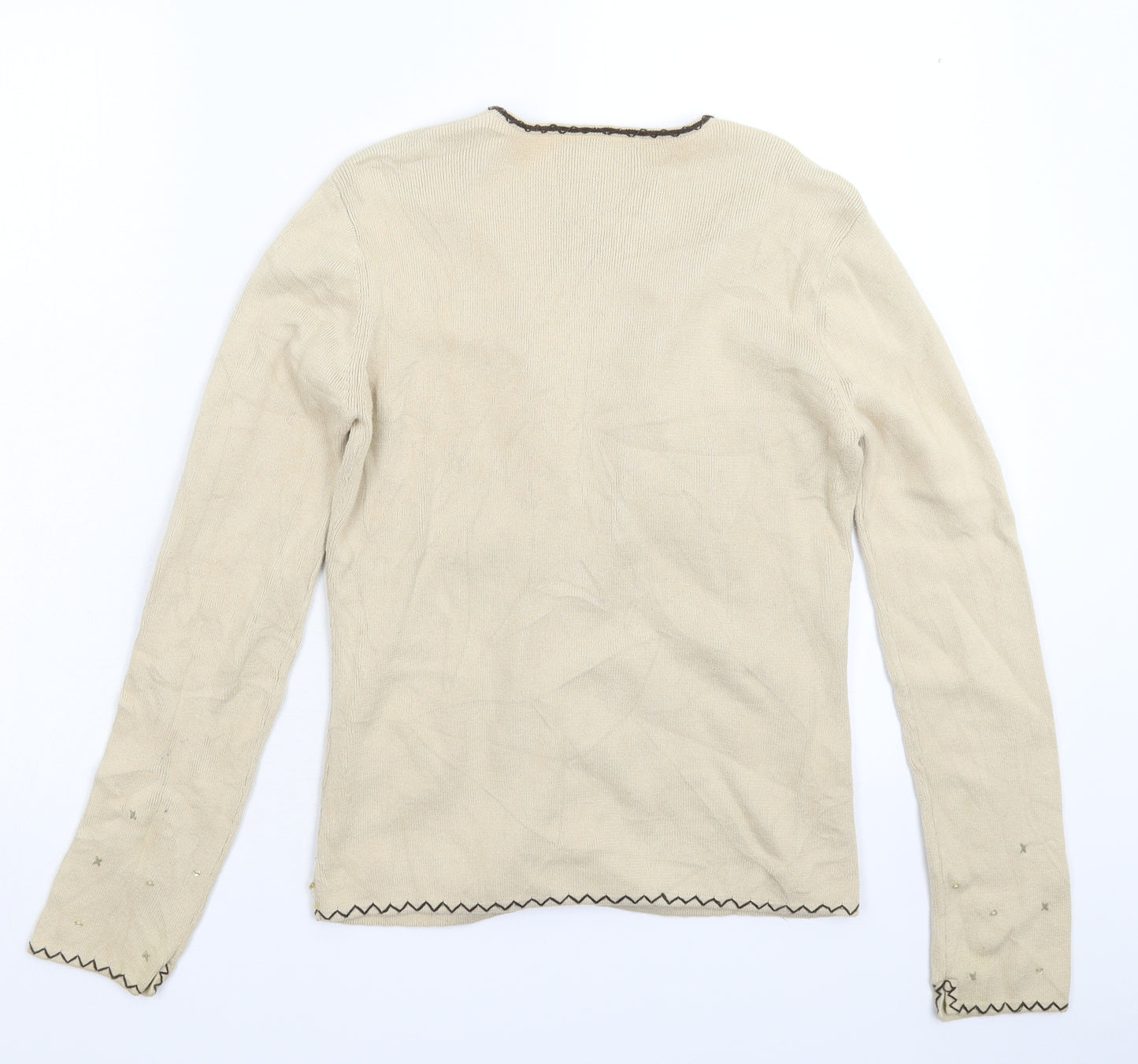 Principles Womens Beige  Knit Cardigan Jumper Size 12