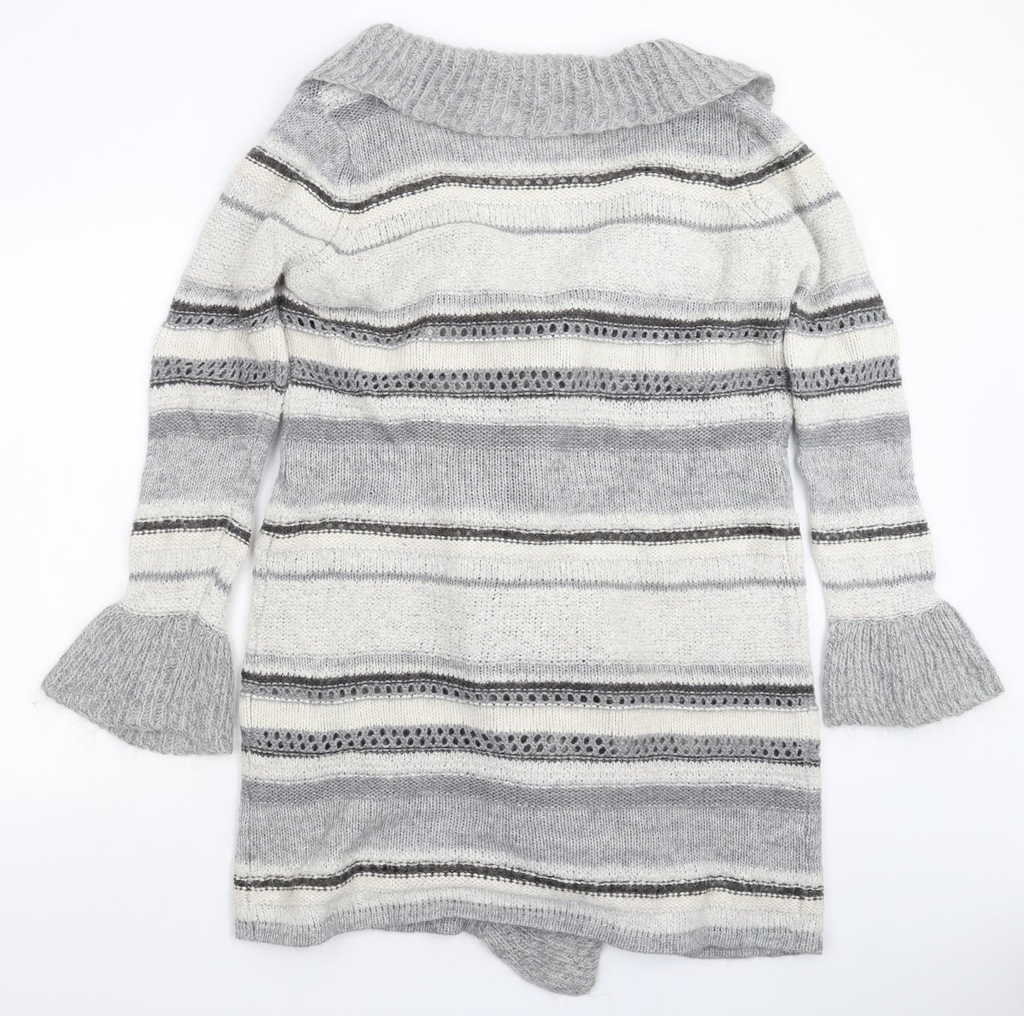 Marks and Spencer Womens Multicoloured Striped Knit Cardigan Jumper Size 16