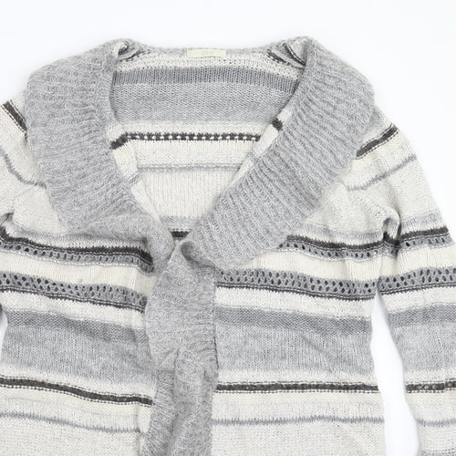 Marks and Spencer Womens Multicoloured Striped Knit Cardigan Jumper Size 16