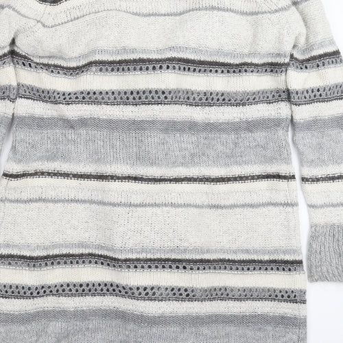 Marks and Spencer Womens Multicoloured Striped Knit Cardigan Jumper Size 16