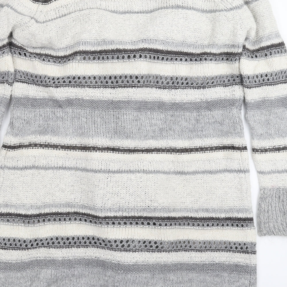 Marks and Spencer Womens Multicoloured Striped Knit Cardigan Jumper Size 16