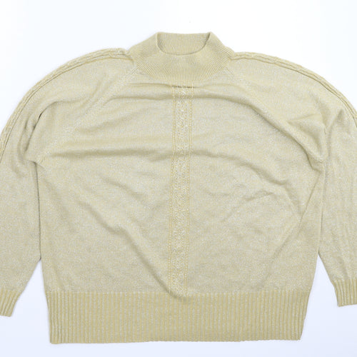 Bonmarché Womens Gold  Knit Pullover Jumper Size XL