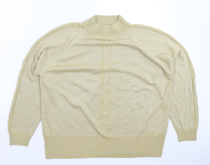 Bonmarché Womens Gold Knit Pullover Jumper Size XL