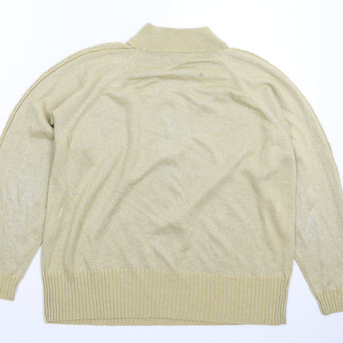 Bonmarché Womens Gold  Knit Pullover Jumper Size XL