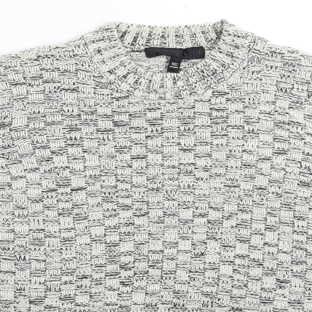 Topshop Womens Grey  Knit Pullover Jumper Size 6