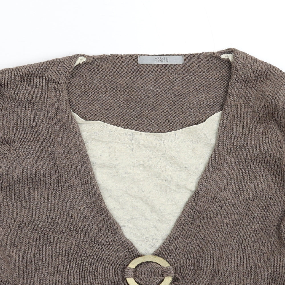 Marks and Spencer Womens Grey  Knit Pullover Jumper Size 14