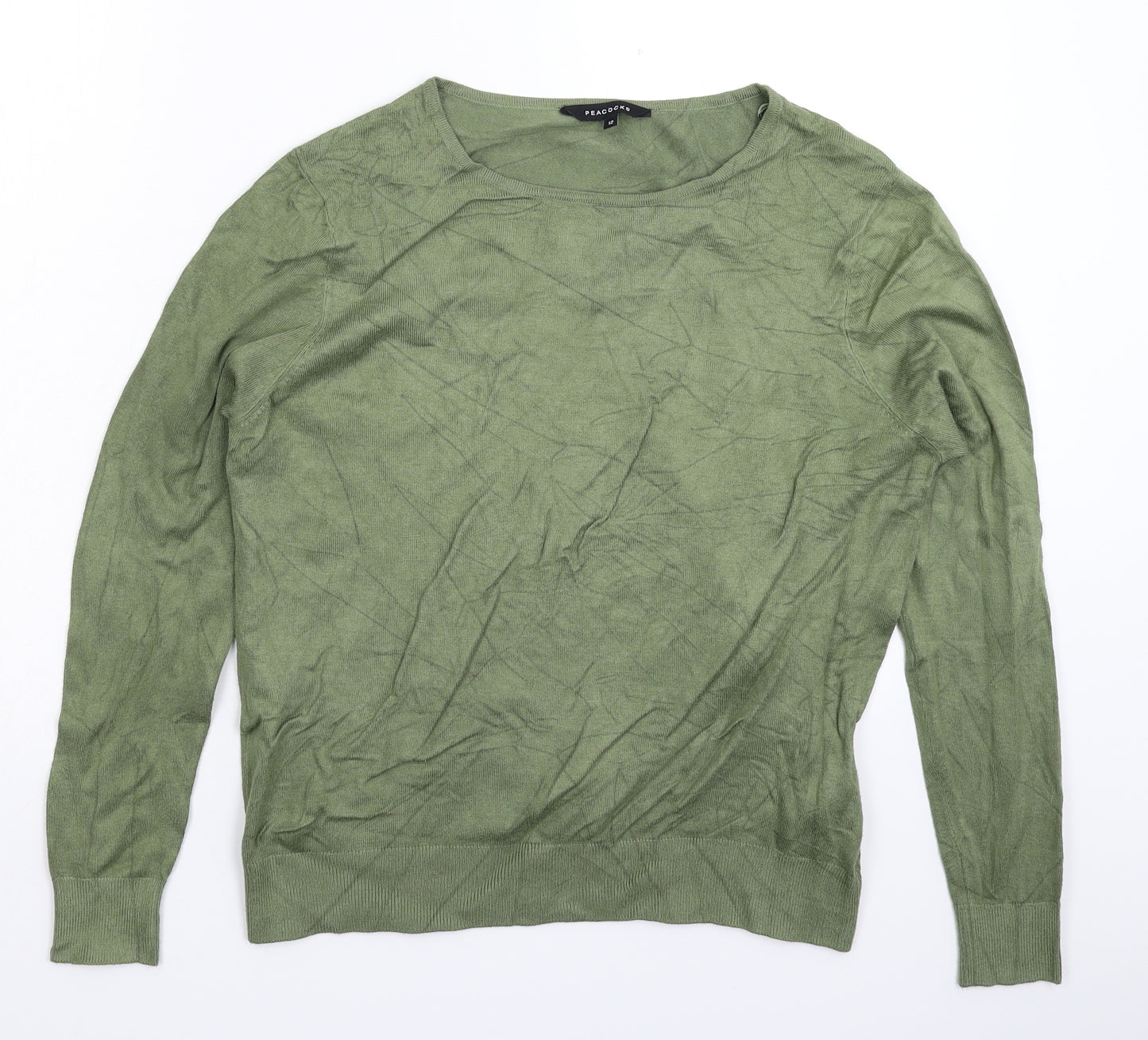 Peacocks Womens Green  Knit Pullover Jumper Size 12