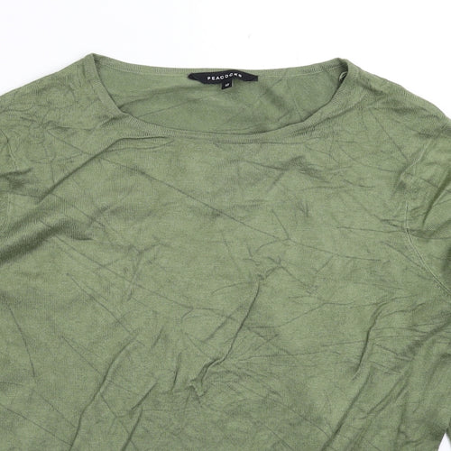 Peacocks Womens Green  Knit Pullover Jumper Size 12