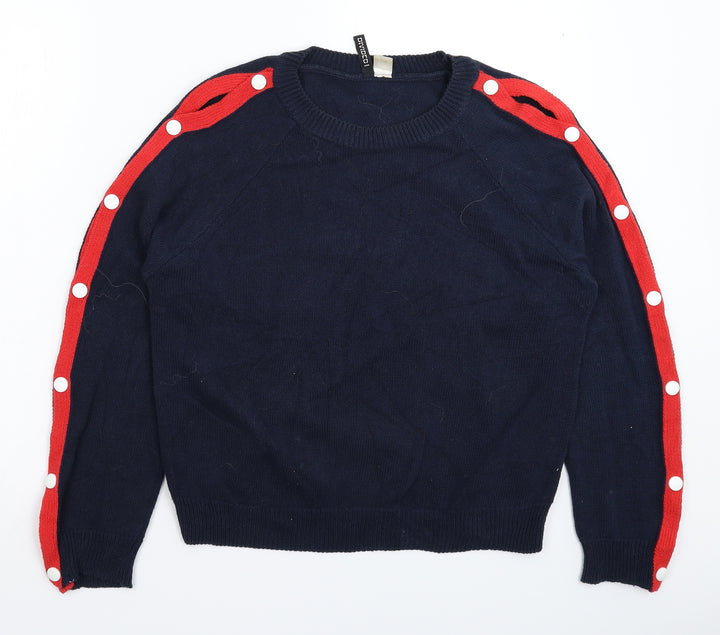 Divided Womens Blue  Knit Pullover Jumper Size S