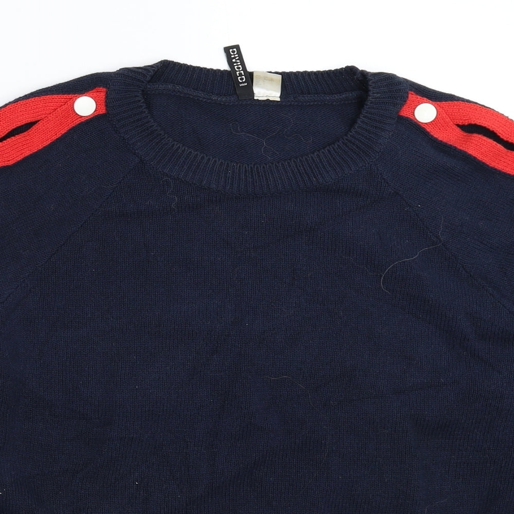 Divided Womens Blue  Knit Pullover Jumper Size S