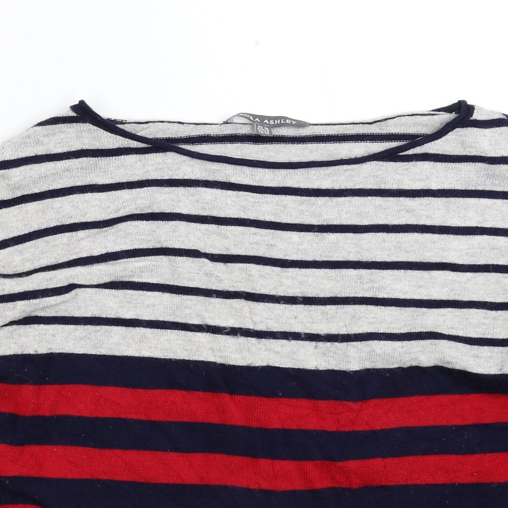 Laura Ashley Womens Multicoloured Striped Knit Pullover Jumper Size 10