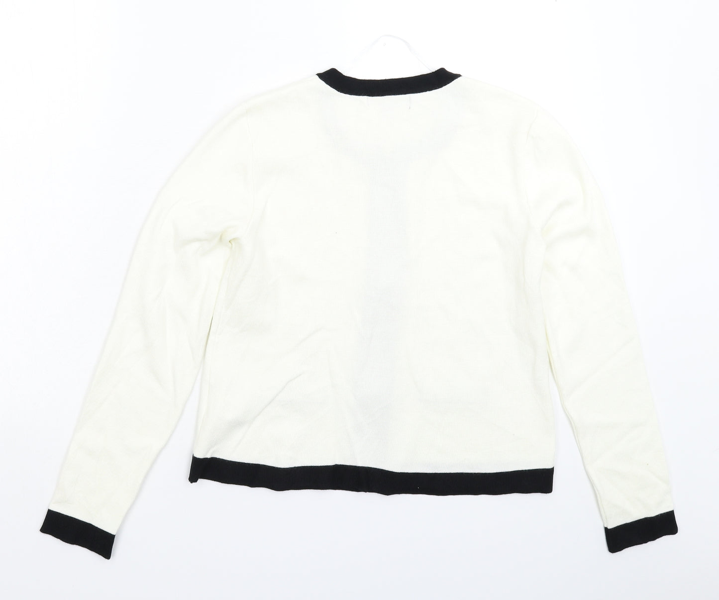 Primark Womens White  Knit Jacket Coatigan Size 12