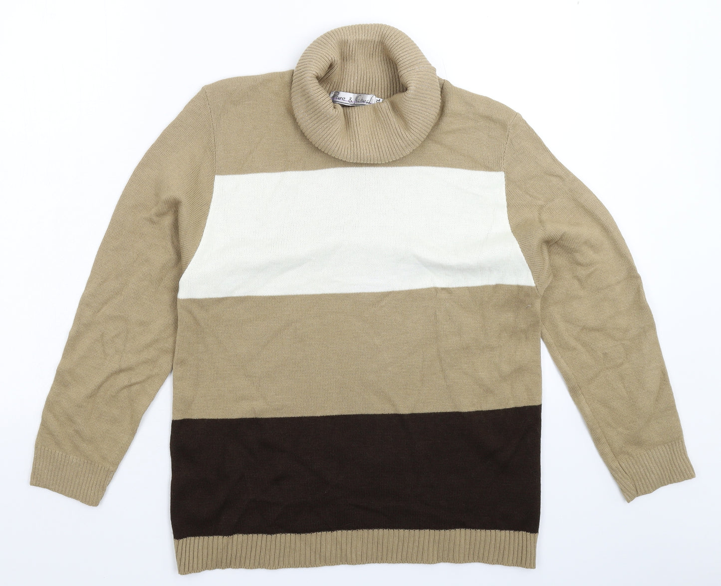 Pure & Natural Womens Multicoloured  Knit Pullover Jumper Size XL