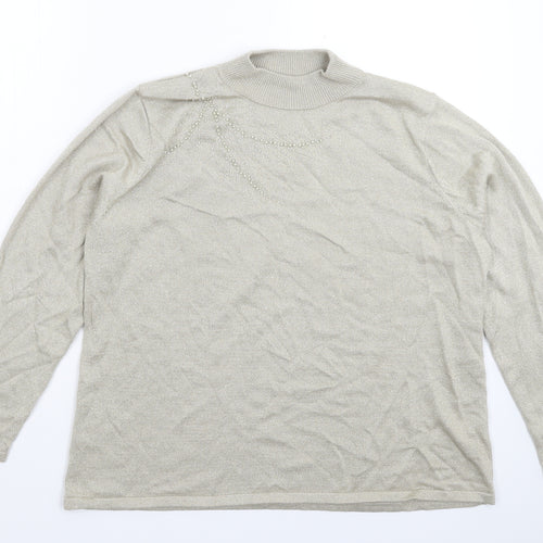 BM Womens Grey  Knit Pullover Jumper Size L