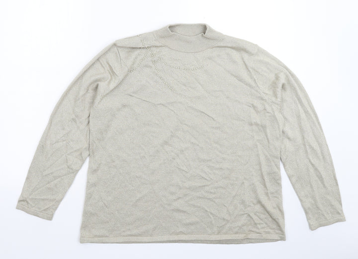 BM Womens Grey  Knit Pullover Jumper Size L