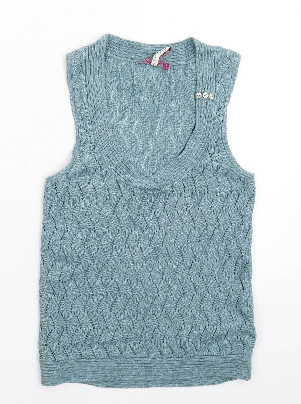 White Stuff Womens Blue  Knit Pullover Jumper Size 12