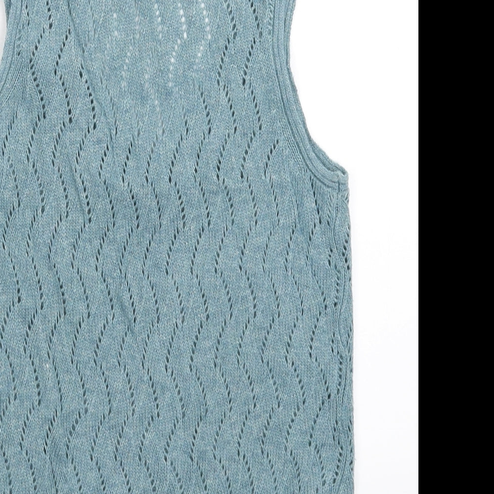 White Stuff Womens Blue  Knit Pullover Jumper Size 12