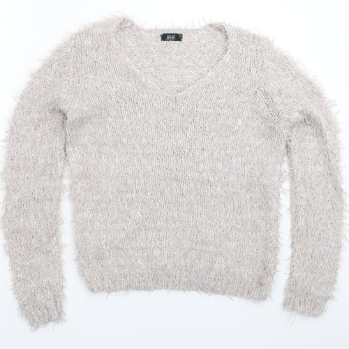 F&F Womens Grey  Knit Pullover Jumper Size 12