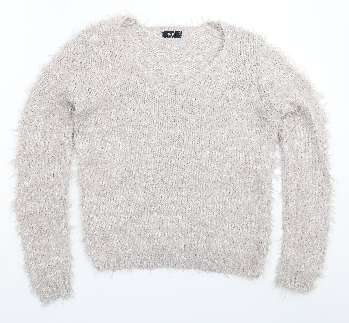 F&F Womens Grey  Knit Pullover Jumper Size 12