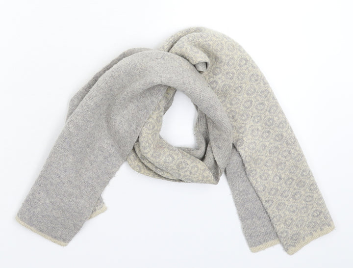Preworn Womens Grey Geometric Knit  Scarf
