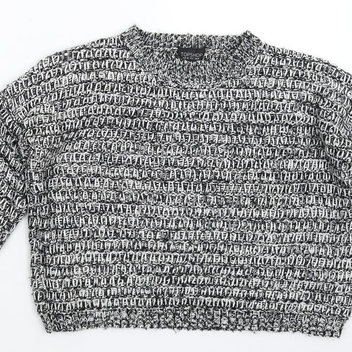 Topshop Womens Grey  Knit Pullover Jumper Size 10