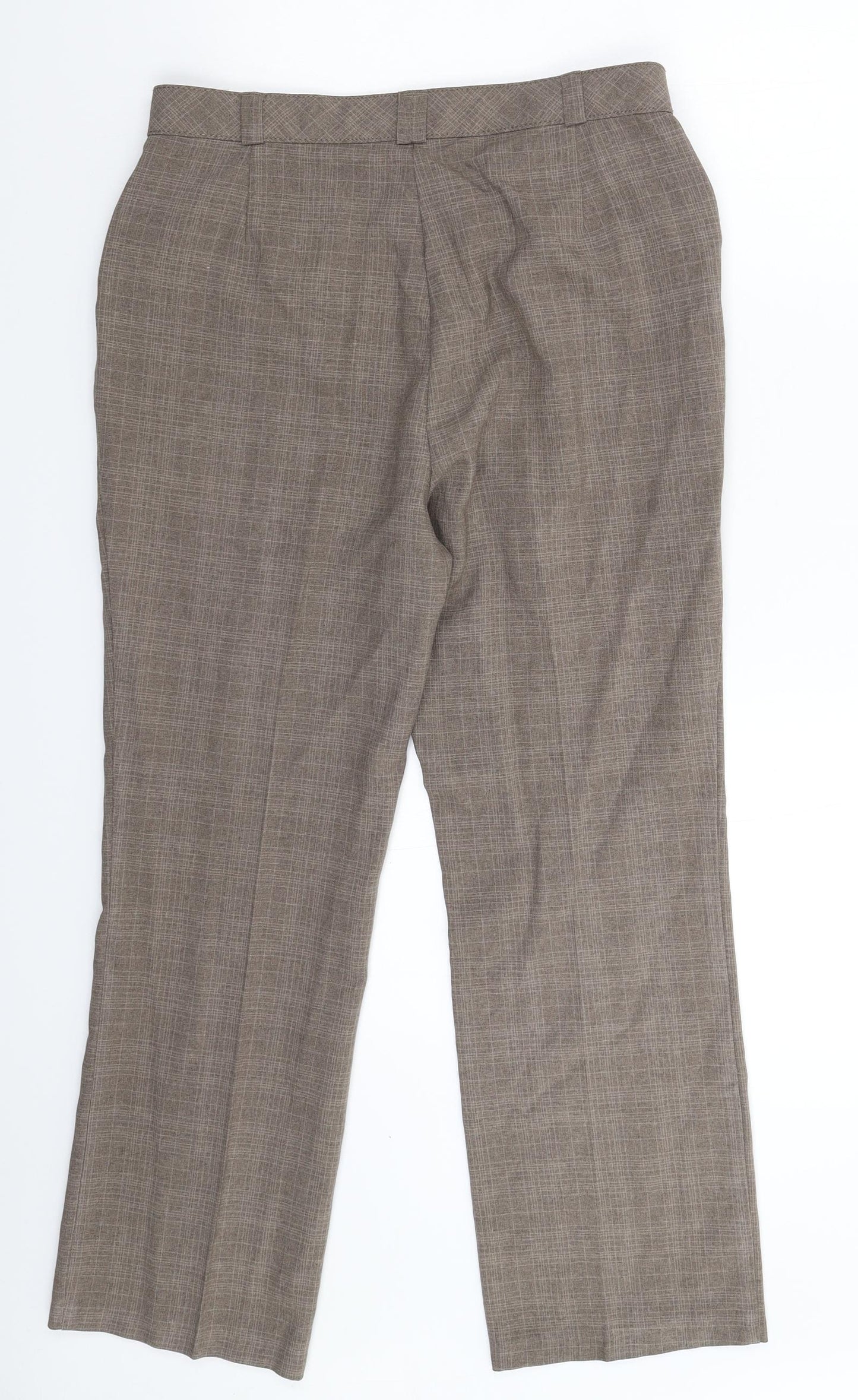 Marks and Spencer Womens Grey Check  Trousers  Size 12 L28 in