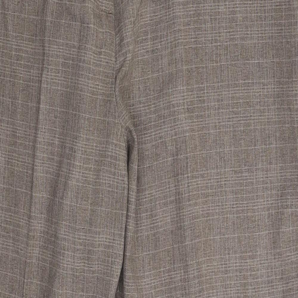 Marks and Spencer Womens Grey Check  Trousers  Size 12 L28 in