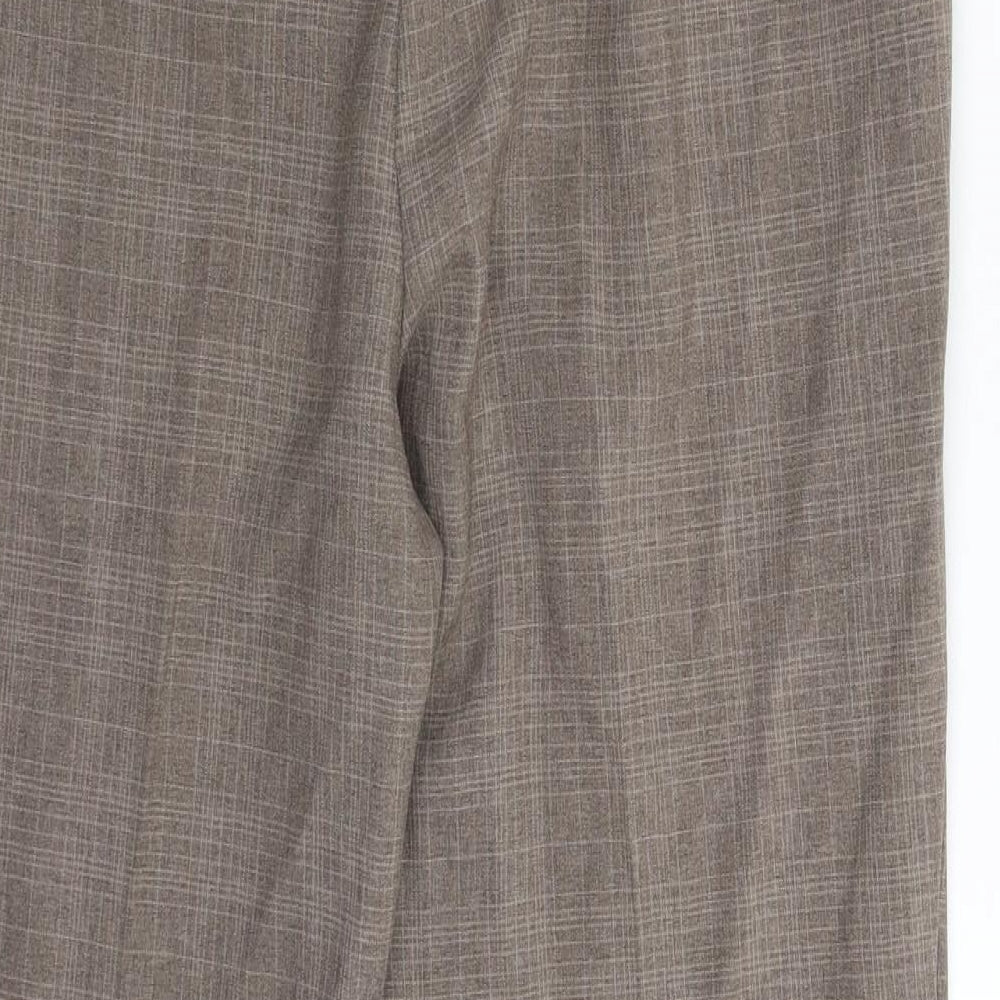 Marks and Spencer Womens Grey Check  Trousers  Size 12 L28 in
