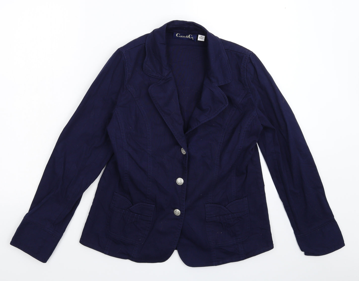 Casual & Co Womens Blue   Jacket Blazer Size XS