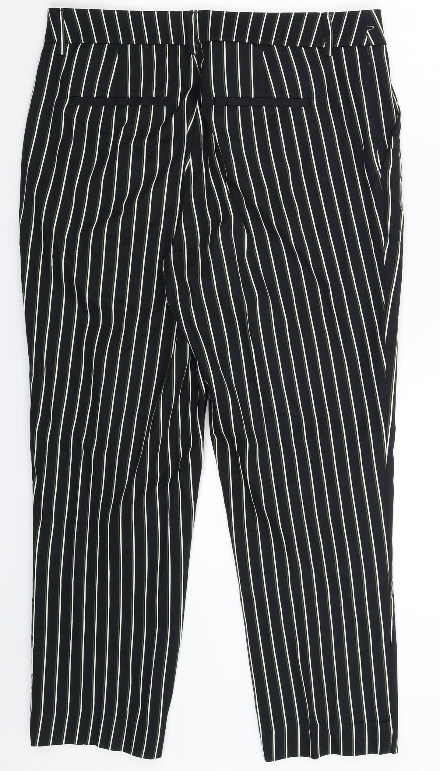 NEXT Womens Black Striped  Trousers  Size 14 L28 in