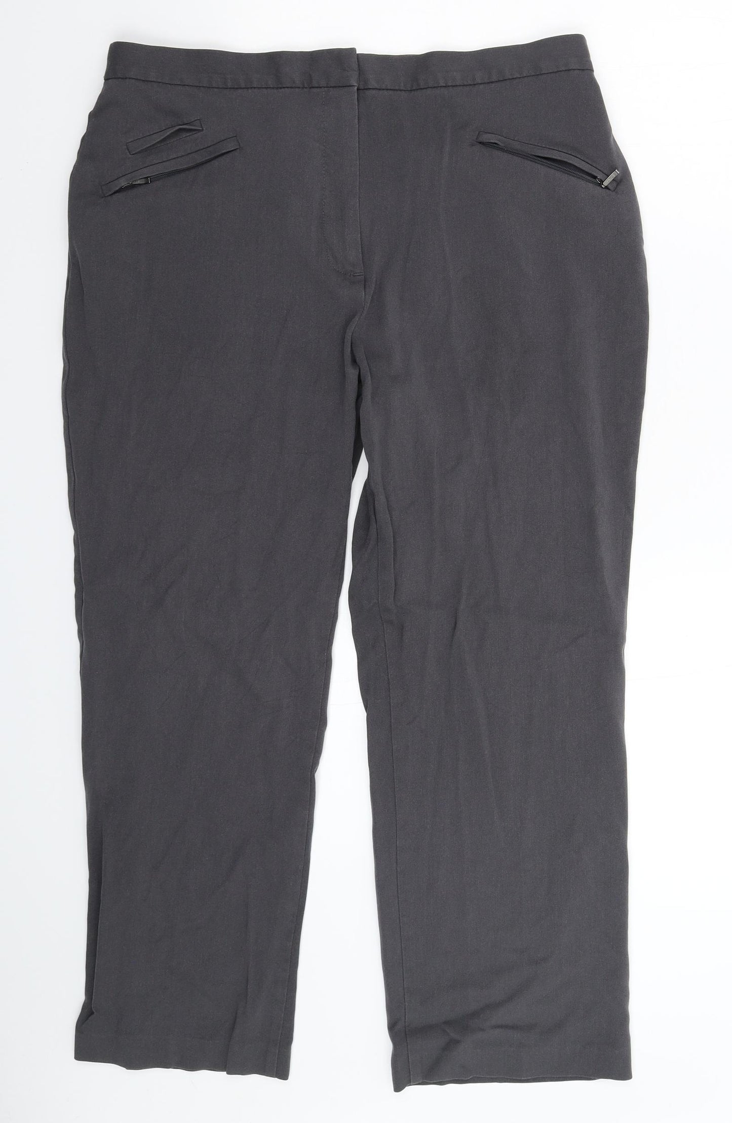 Marks and Spencer Womens Grey   Trousers  Size 16 L26 in