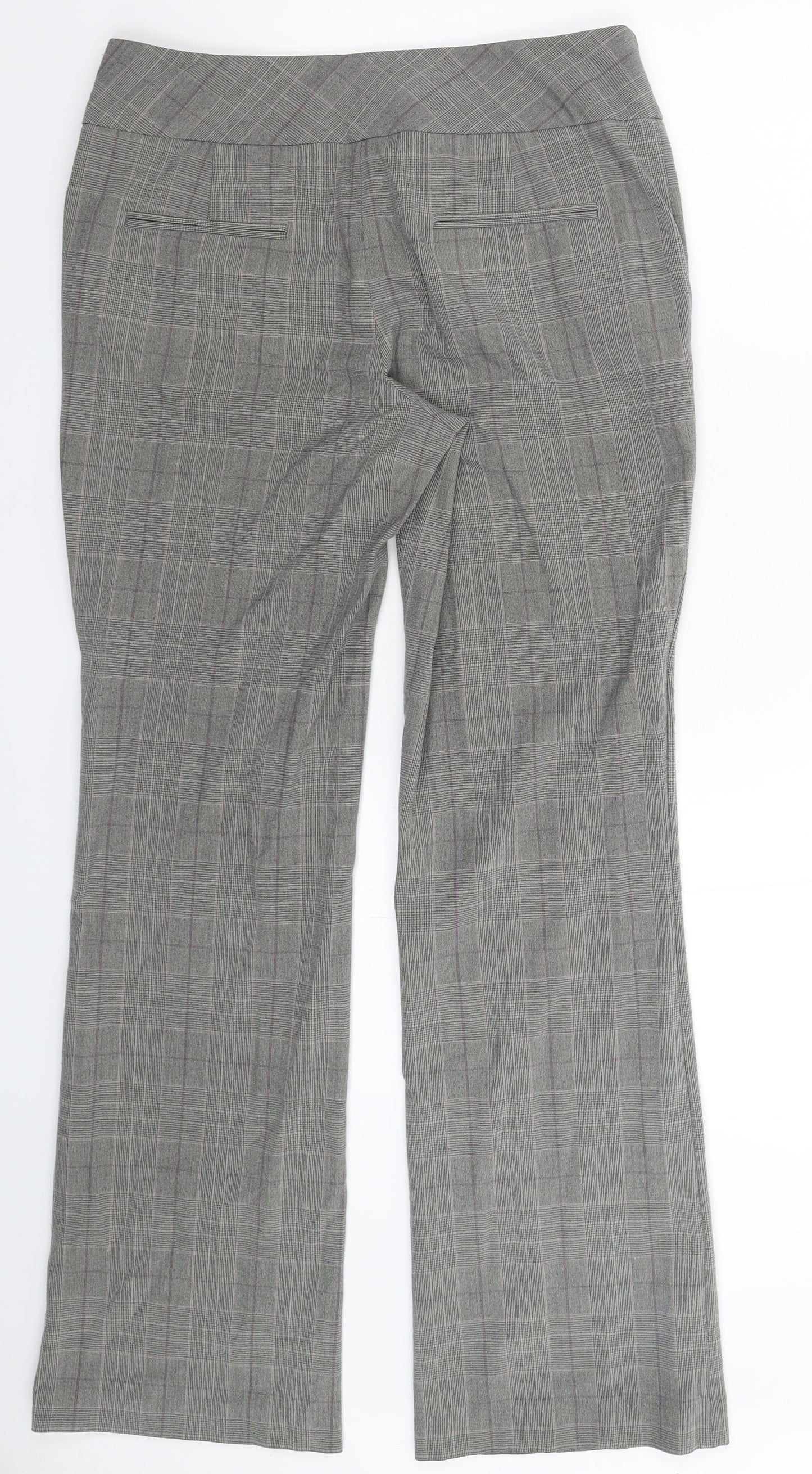 NEXT Womens Grey Check  Trousers  Size 10 L31 in