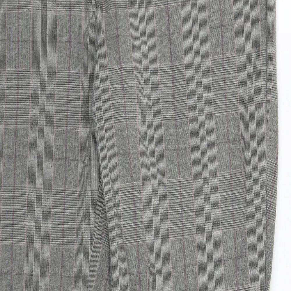 NEXT Womens Grey Check  Trousers  Size 10 L31 in