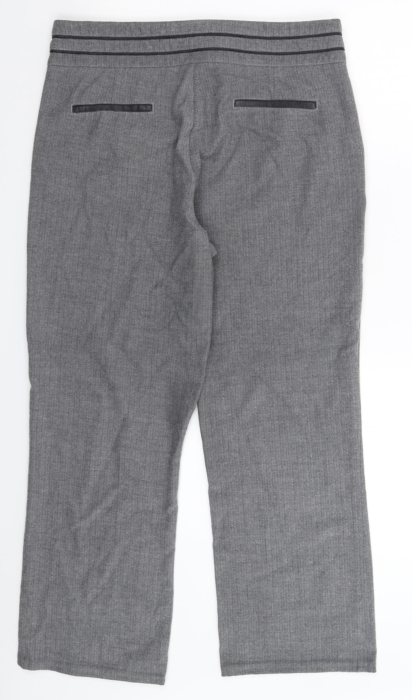 Per Una Womens Grey Striped  Trousers  Size 14 L27 in