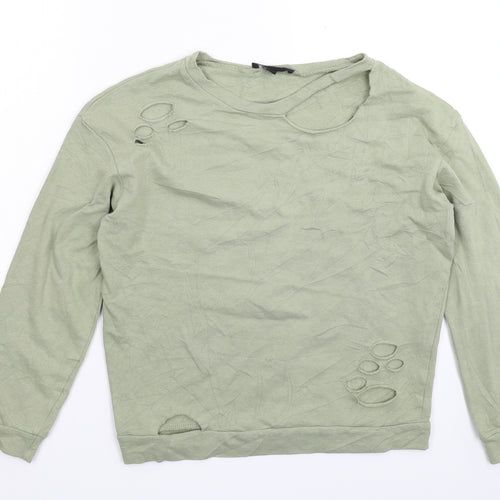 Atmosphere Womens Green   Pullover Sweatshirt Size 8  - Distressed
