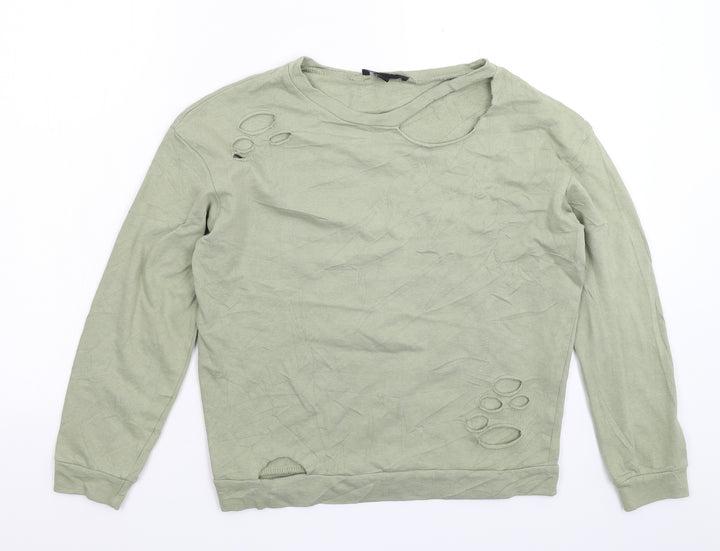 Atmosphere Womens Green   Pullover Sweatshirt Size 8  - Distressed