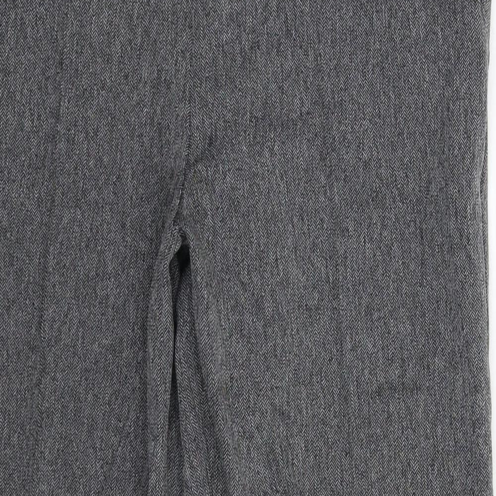 Marks and Spencer Womens Grey Herringbone  Trousers  Size 8 L27 in