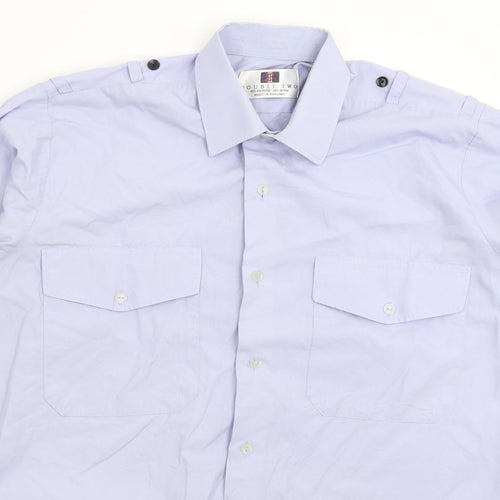 Double TWO Mens Blue    Button-Up Size 16