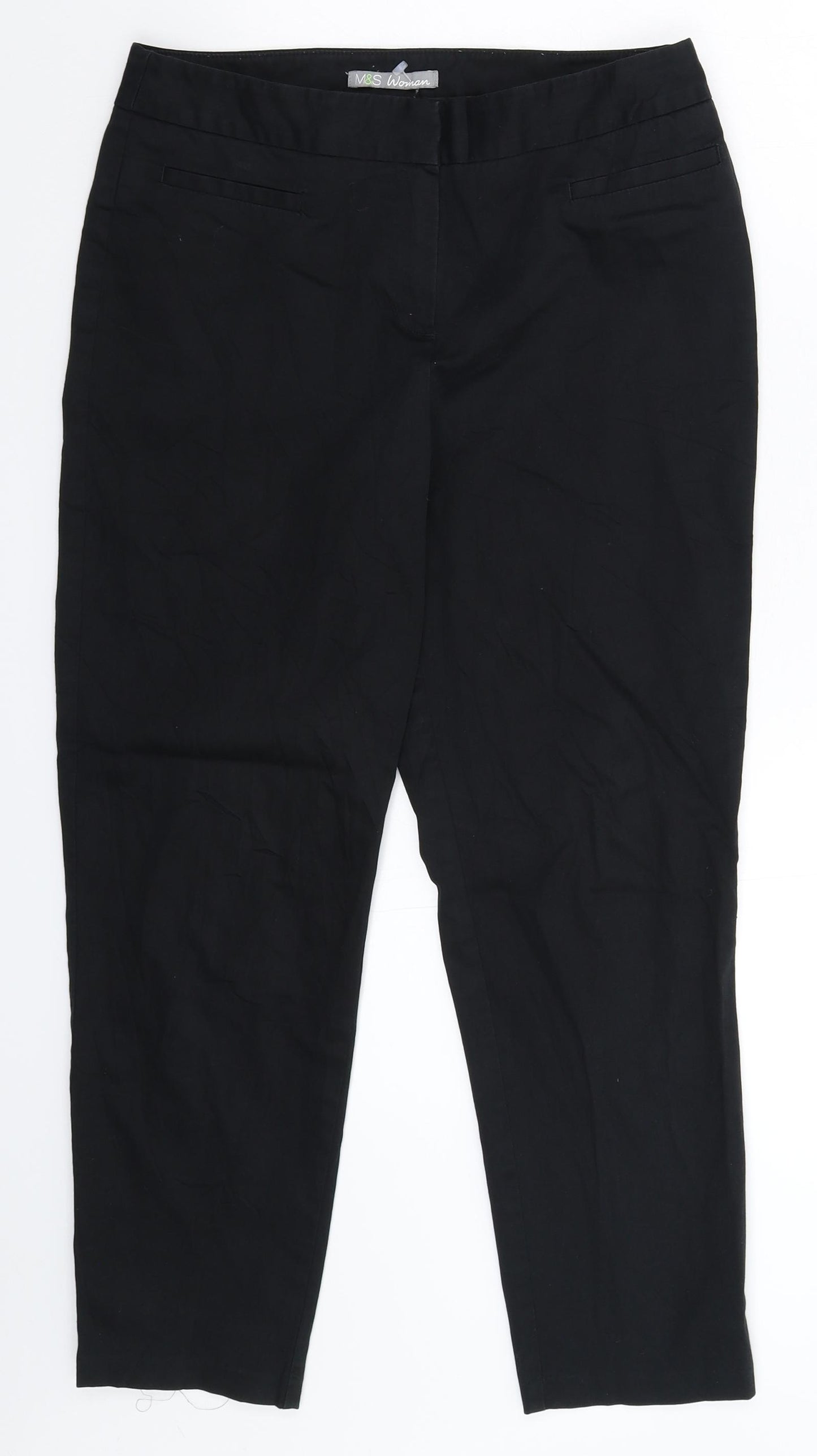 Marks and Spencer Womens Black   Trousers  Size 10 L26 in