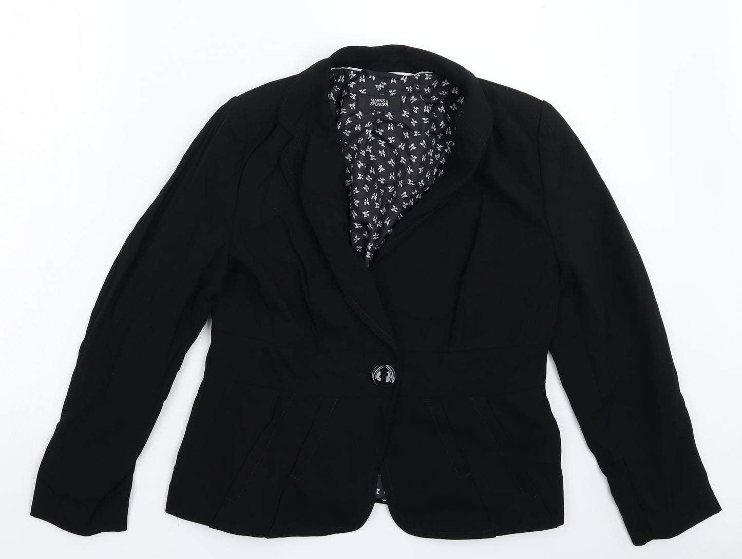Marks and Spencer Womens Black   Jacket Suit Jacket Size 14