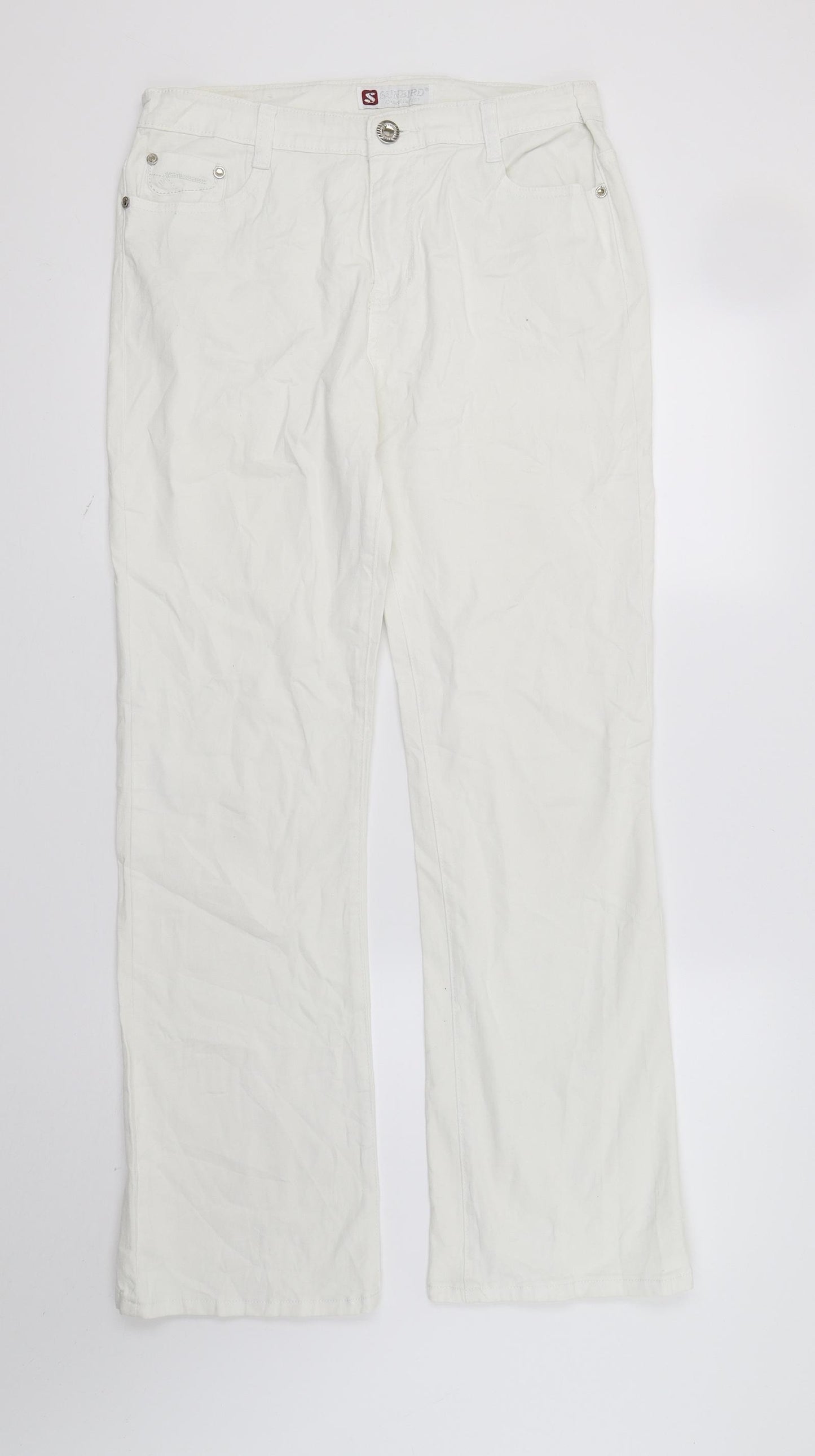 Sunbird Womens White  Denim Straight Jeans  L30.5 in