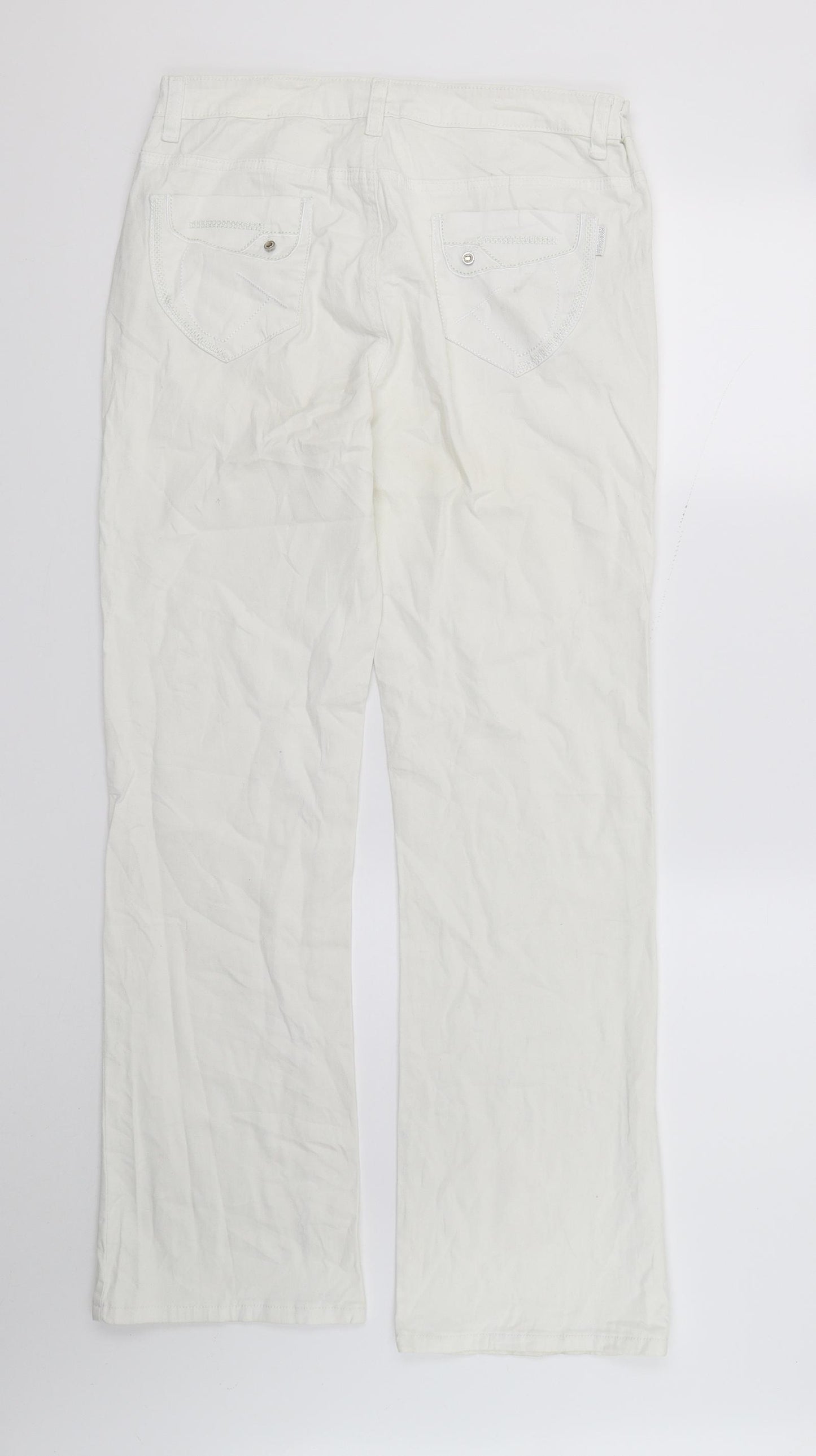Sunbird Womens White  Denim Straight Jeans  L30.5 in